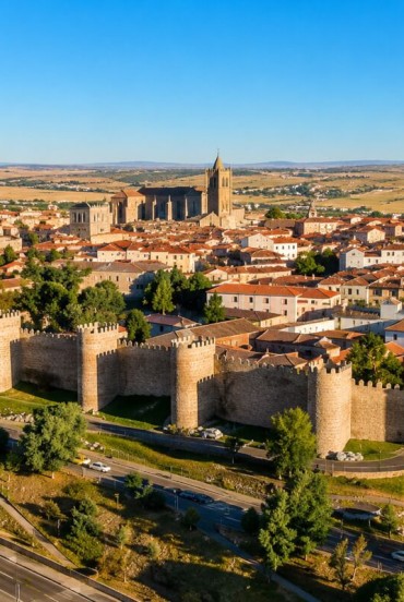 Ávila's spectacular medieval walls encircle the UNESCO-listed historic centre, preserving one of Spain's finest examples of medieval architecture.