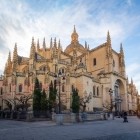 The elegant spires of Segovia Cathedral rise against the sky, showcasing the grandeur of Spanish Gothic architecture in the heart of this UNESCO-listed city.