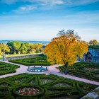 The south-west façade of the Royal Monastery of San Lorenzo de El Escorial overlooks the elegant historic gardens, offering one of the most iconic views of the Sierra de Guadarrama.
