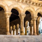 The elegant Romanesque arcades of the Church of San Martín in Segovia showcase finely carved capitals and slender columns, a remarkable masterpiece of medieval Castilian architecture.