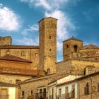 From Trujillo’s Plaza Mayor, the view embraces the southern part of the city, where medieval towers, palaces and bell towers outline Extremadura’s historic skyline.