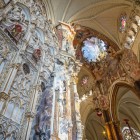Narciso Tomé’s Transparente blends Baroque art with the Gothic architecture of Toledo Cathedral: polychrome marble, sculptures and frescoes guide the light towards the tabernacle.