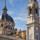 The dome and bell towers of Almudena Cathedral rise above Habsburg Madrid: begun in 1883 and consecrated in 1993, it blends a Neo-Gothic design with a Classical exterior.