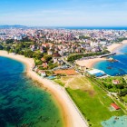 Aerial view of Santander, the capital of Cantabria, with golden beaches, the Cantabrian Sea and coastal districts where urban scenery meets nature.