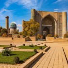 In the afternoon, the tour reaches the Bibi-Khanym Mosque, a grand project from Tamerlane’s era that still impresses with the monumental scale of its portals and domes.