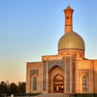 From a different perspective, the Tilla-Sheykh Mosque reveals its large dome and minaret, offering a deeper look at the architecture of the Khast-Imam Complex.